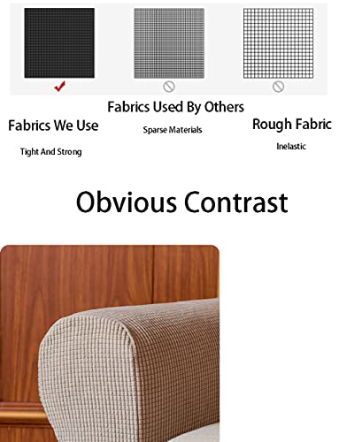 LINGXIYA Set of 2 Sofa Armrest Cover, Soft Stretch Arm Cover for Recliners Sofas Chairs,Couch Furniture Armrest Protector Covers - color: Khaki