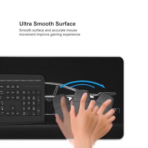 Extra Large Gaming Mouse Pad, XXL Black Sports Car Design, Non-Slip Rubber Base, 35.4 x 15.7 Inches, Rectangular Desk Mat Perfect for Gamers & PC Enthusiasts - color: black sports car