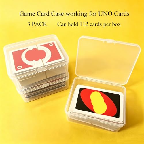 3PCS Card Case for UNO Card, Plastic Playing Card Case, Card Holder Box, Plastic Card Storage Box(NO Cards) - color: 3 PCS Clear