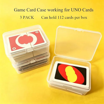 3PCS Card Case for UNO Card, Plastic Playing Card Case, Card Holder Box, Plastic Card Storage Box(NO Cards) - color: 3 PCS Clear