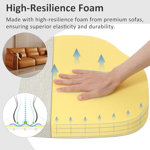 Shinnwa Dining Chair Cushions Set of 2, High-Resilience Foam Windsor Seat Pads, Kitchen Chair Cushions with Ties & Textured Cover, 2 Pack, 16.5 x 15.5 x 2, Off White - color: Off White, size: 2 Count (Pack of 1)