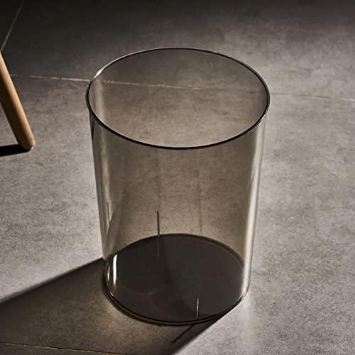 Anyoifax Small Trash Can Plastic Wastebasket 1.5 Gallon Round Garbage Container Bin for Bathroom, Bedroom, Kitchen, College Dorm, Office, Craft Room - Clear & Grey - color: Clear & Grey, size: 1.5 Gallon