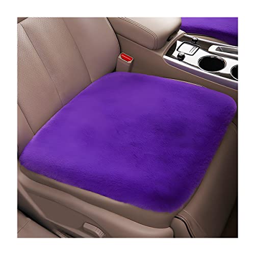 2Pack Car Front Seat Cushion, Soft Warm Faux Rabbit Fur Winter Auto Seat Cover, Fluffy Plush Vehicle Seat Protector Pad with Non-Slip Backing, Car Accessories for Home and Office Chair (Purple) - color: Purple