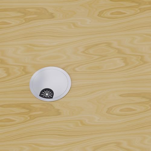 Desk Grommet 2-1/8 Inch 53mm, Zinc Alloy Computer Desk Wire Hole Cover, Office Desktop Cord Cable Hole Metal Ring, Bright Silver - size: 2-1/8" Bright Silver
