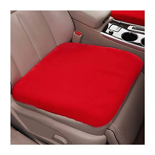 2Pack Car Front Seat Cushion, Soft Warm Faux Rabbit Fur Winter Auto Seat Cover, Fluffy Plush Vehicle Seat Protector Pad with Non-Slip Backing, Car Accessories for Home and Office Chair (Red) - color: Red