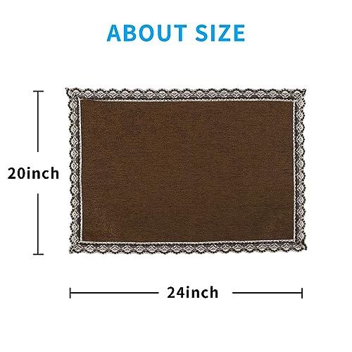 MINJIATEX Couch arm Covers,Non-Slip lace Sofa arm Covers Set of 2 Washable Sofa armrests Covers for Living Room Recliner Chair arm Cover Protectors for Leather Sofa armrest slipcover (GYDF-Brown) - color: Gydf-brown