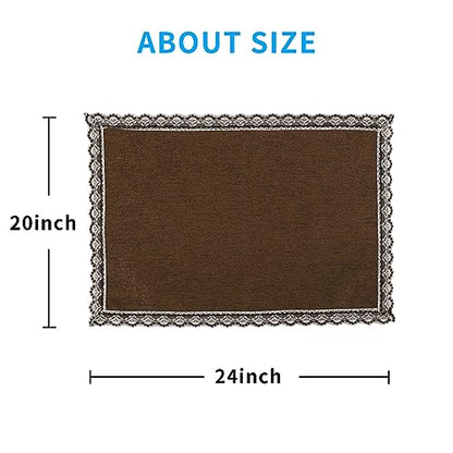 MINJIATEX Couch arm Covers,Non-Slip lace Sofa arm Covers Set of 2 Washable Sofa armrests Covers for Living Room Recliner Chair arm Cover Protectors for Leather Sofa armrest slipcover (GYDF-Brown) - color: Gydf-brown