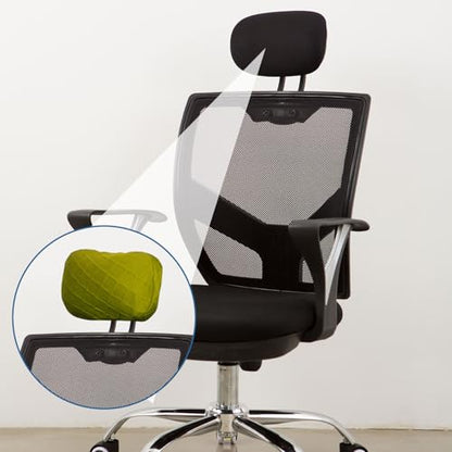 uxcell Office Chair Pillow Cover, Office Chair Headrest Attachment Mesh Removable Headrest Protector for Home Desk Computer Chairs, Green - color: Green