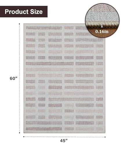 chakme Office Chair Mat for Hardwood Floor, 60"x45" Easy Glide Computer Desk Mat Protector for Rolling Chair Under Desk Rug Nonslip Backing, Machine Wash, (Plaid) - color: Dark Beige Plaid, size: 45"x60"