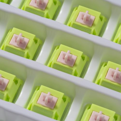 OOCTPK Chilkey Sprout Green Tactile Switches Keyboard Switch for Mechanical Gaming Keyboard, 5 Pin Pre-Lubed Keyboard Switches with POM Housing UPE Stem for Mechanical Gaming Keyboard (35pcs) - color: Sprout Green-35Pcs