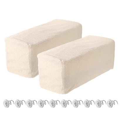 uxcell 2pcs Stretch Armrest Covers for Chairs/Sofas, Couch Arm Covers with Twist Pin, Furniture Protector Slipcover for Sofa Chair Cream White - color: Cream White