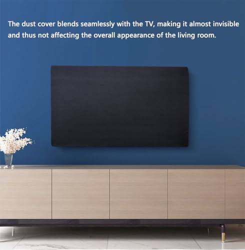 Indoor TV dust cover, elastic fabric with adjustable size, Suitable for most brands of 51-65 inch flat or curved TVs(Black, 51 - 65 inches) - size: 51 - 65 inches