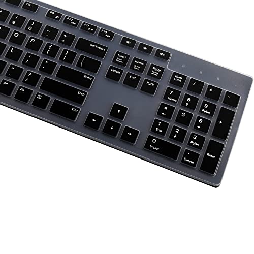 i-Tensodo 2PCS Keyboard Cover for Dell KB216 KB216p KB216d KM636 Keyboard/Dell Optiplex 5250 3050 3240 5460 7450 7050 /Dell Inspiron AIO 3475 3670 3477 7700 Desktop Keyboard - color: Black+Clear
