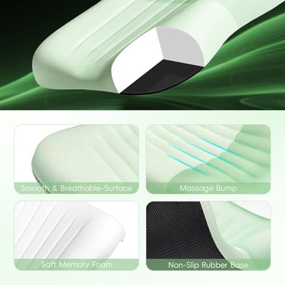 Ospelelf Mouse Pad with Wrist Rest Set Foam L-Shaped Desk Elbow Pad Ergonomic Desk Edge Cushion Anti-Slip Rubber Bottom Office Women Desk Accessories for Computer, Laptop and Gaming, Light Green - color: Light Green