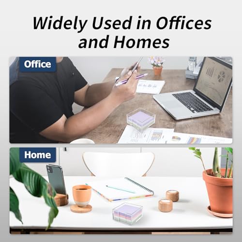 Acrylic Sticky Note Holder, 3 x 3 Crystal Clear Acrylic Notepad Holder Sticky Note Dispenser for Dorm Room and Office Desk Organizer - size: 3x3"