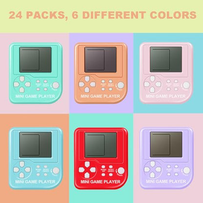 DOEA Video Game Keychain Party Favors,24Pcs Arcade Video Game Keychain,Party Favors for Kids Filled with Bulk Video Game Party Supplies,Birthday Goodie Bag Stuffers