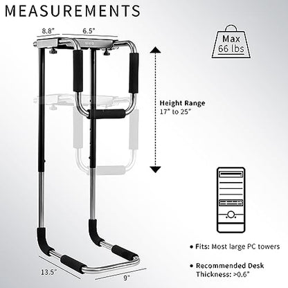 VIVO X-Large Heavy Duty Adjustable Computer CPU Tower Stand with Secure Locking, Holds up to 66 lbs, MOUNT-PC04L - size: X-Large