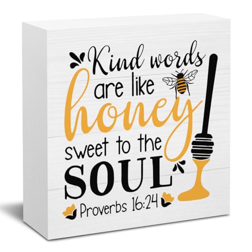 Summer Decorations for Home Summer Decor for Table Cute Bee Sign Honey Bee Decor Gifts for Women Decorations for Office Desk Shelf Cubicle 5 X 5 Inch - color: Kind