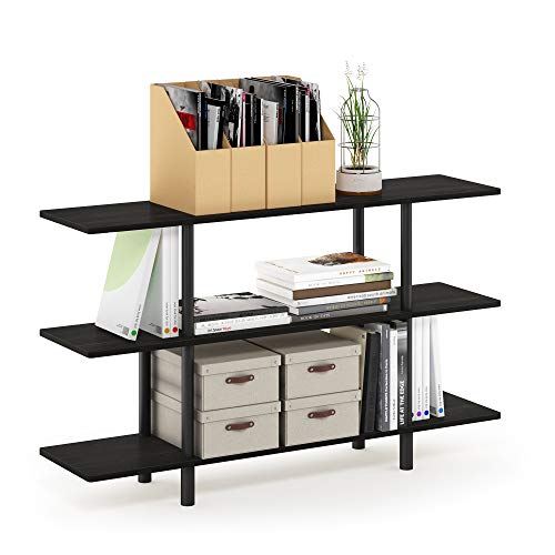 Furinno Turn-N-Tube 3-Tier Wide Display Shelf, Espresso/Black - color: Espresso/Black, style: 3-Tiers