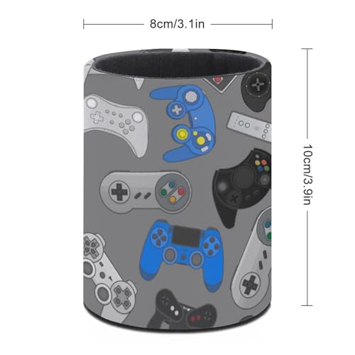 Funny Video Game Pen Holder Pencil Cup for Desk Organizer | Cute Makeup Brush Holder PU Multifunctional Office Suppliesfor Decor Home Classroom School - color: Games