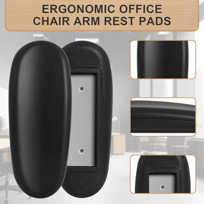 Podoy Office Chair Armrest Pads Replacement Fits Univeral Desk Chair Arms with Mounting Hole Patterns Screws, Desk Armrest Cover 4" x 10" (Pack of 2)