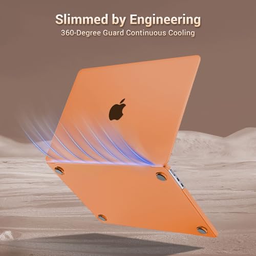 MOSISO Ultra-Thin & Seamlessly Closes Cover Compatible with MacBook Air 13 inch Case M5 M4 M3 M2 2026-2022 A3449 A3240 A3113 A2681, 2 in 1 Kit Anti-Fingerprints Shell for Mac Air 13.6, Cosmic Orange - color: Cosmic Orange