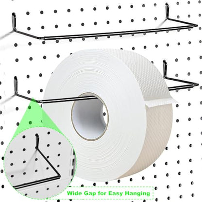 AccEncyc 2 Pack Pegboard Towel Holder Pegboard Hooks for Paper Towels, Kitchen Towels, Stickers, Tapes Great Peg Board Organizer Accessories for Workshop, Garage, Kitchen