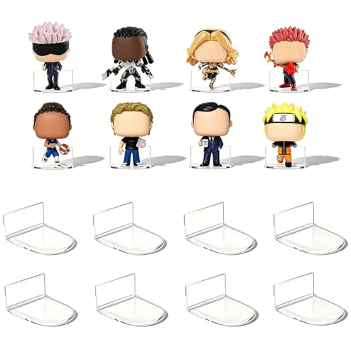 Small Acrylic Display Shelves for Funko Pop– 2" Clear Floating Wall Shelf,Ideal for Action & Vinyl Figures, Bedroom Living Room Office Decor (8 Pack) - style: Adhesive-8PC
