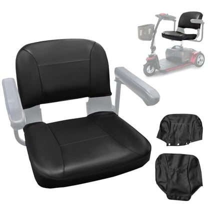 Seat Cover Set Compatible with Go-Go Elite Traveller, LR, Plus HD, ES, GO-Chair, Ultra X, Pride Revo and Sonic Mobility, 3&4 Wheel Folding Electric Scooter Wheelchair Covers (Leather)
