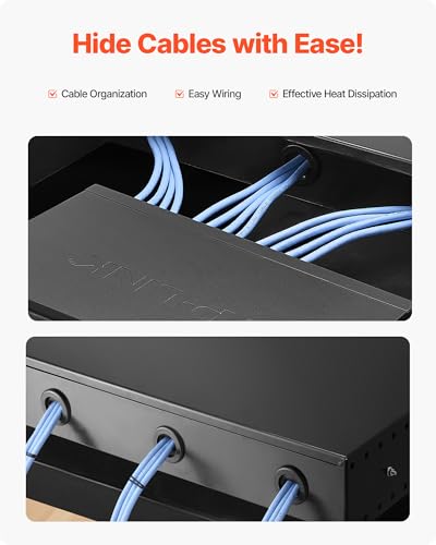 VEVOR 2U Rack Drawer, Lockable Server Cabinet Case, 13.8'' Depth Server Rack Mount Drawer, for 19'' Network Equipment/DJ/AV Rack or Cabinet Enclosure, 50 lbs Max Load, with Cable Management Holes - size: 2U
