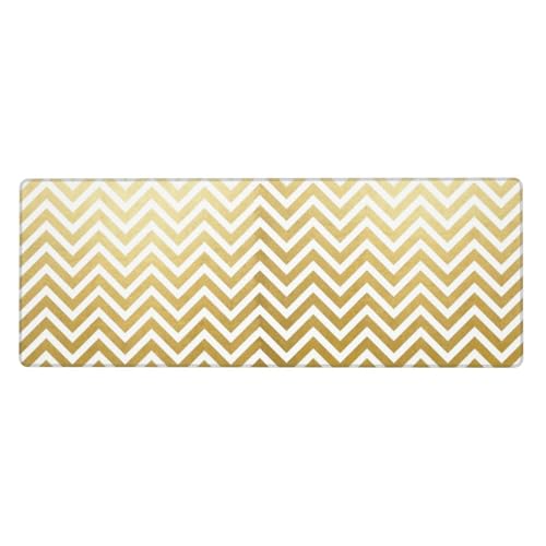 Golden Geometric Diagram Mouse Pad Large Gaming Mousepad Non-Slip Rubber Base Keyboard Mouse Mat for Laptop Keyboard Desktop 31.5 x 11.8 inch - color: Golden Geometric Diagram