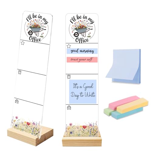 Sticky Note Holder Acrylic Monitor Memo Board Desk Organizers Desk Decor Post It Note Holder I'll Be in My Office Wheelbarrow Wildflower Funny Garden Office Desk Sign - color: Acrylic 5