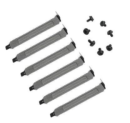 7pcs New Black PCI Slot Cover Dust Filter Hard Steel Blanking Plate, Vented Slot Covers with Screws for Computer Cases