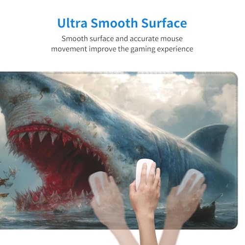 Fish Mouse Pad Extended Large Gaming Mouse Pad XL Stitched Edges for Gamer Home Office 31.5 X 11.8 Inch - color: Fish