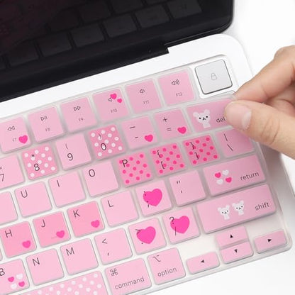 2 Pack Keyboard Cover for 2026 MacBook Neo 13" (Touch ID) & MacBook Pro 14"/16" M5-M1 Pro/Max, M5-M2 & MacBook Air 13"/15" M5-M1, Keyboard Protective Skin US Layout-Lovly - color: Lovly+TPU