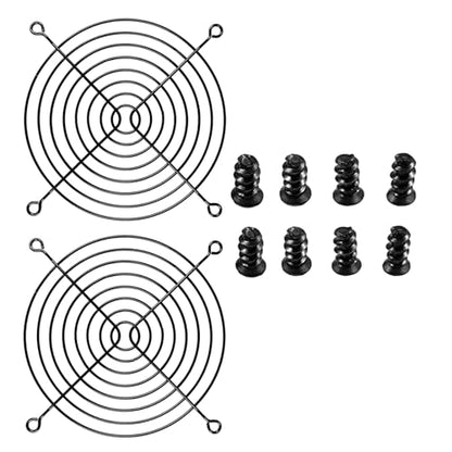Black 2 Pack PC Fan Grill,PC Fan Cover | Black Iron 2 Pack 120MM Fan Grill,120MM Fan Cover with Screws for Computer Case Cooling Decoration. - size: FCI2-2 PCS