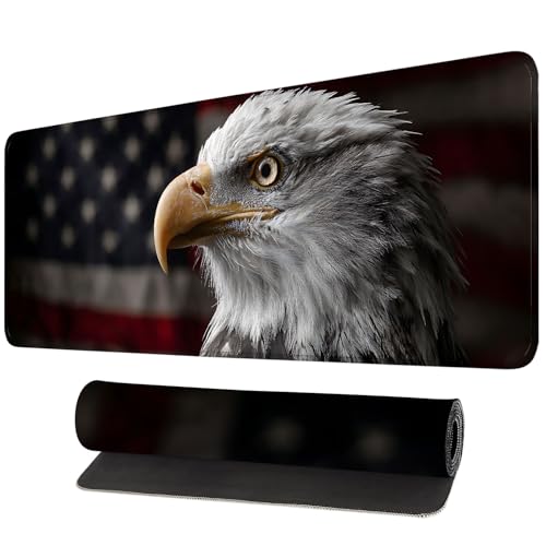 Mouse Pad, Large Anti-Slip with Stitched Edges Desk Mat Desktop Laptop Computer Desk Keyboard Mat,Table Protector Blotter Mat (Eagle, 31.5" x 11.8") - color: Eagle, size: 31.5" x 11.8"