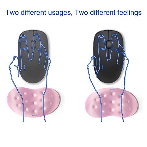 BRILA Ergonomic Memory Foam Mouse Wrist Rest Support Pad Cushion for Computer, Laptop, Office Work, PC Gaming - Massage Holes Design - Wrist Pain Relief (Pink Mouse Wrist Rest) - color: Pink Mouse Wrist Rest