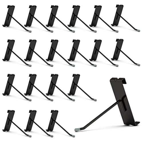 HUHOLE 50 Pack 4 Inch Black Gridwall Hooks Metal Display Hangers | Fits 3 x 3 Inch Wire Grid Panels, 20 lb Capacity Hooks for Retail Store, Craft Fair, Jewelry Rack and Garage Organizer - size: 4 Inch