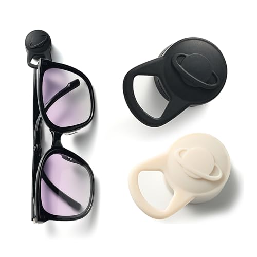 Magnetic Glasses Holder for Clothing Strong Silicone Sunglass Clip, Eyeglass holder Hands-Free Eyewear & Badge Keeper for Travel, Beach（ 2-pack）