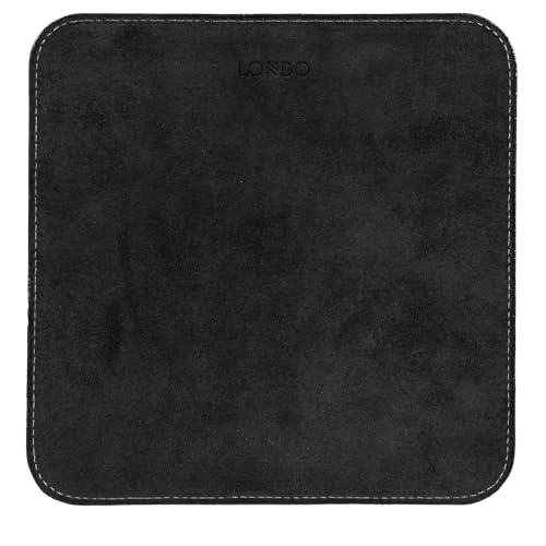 Londo Top Grain Leather Mouse Pad with Wrist Rest – Ergonomic Support, Non-Slip Base, Smooth Surface - color: Black