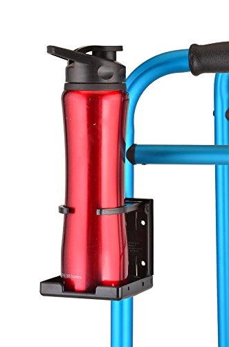 NOVA Adjustable Cup Holder for Walkers, Rollators & Wheelchairs – Folding Drink Holder Fits 3/4”, 7/8” & 1” Tubes, Holds 2.25”–3.75” Cups, Durable, Easy Install - size: 1 Count (Pack of 1)