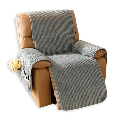 Recliner Chair Covers That Stay in Place, Waterproof Recliner Sofa Cover, Non-Slip Chair Protector, Washable Furniture Cover for Dogs, Cats and Kids (Bluegray, 23.6" Recliner Chair) - color: Bluegray