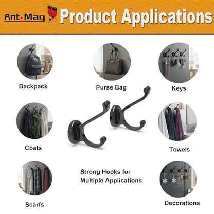 Ant Mag Magnetic Hooks Heavy Duty 140lbs Neodymium Magnet Wall Hooks for Hanging Coats Robes Backpacks Bags Hats Keys Mugs Cups Towels - size: D1.65in Style1 2 Pack