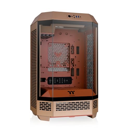 Thermaltake Tower 300 Gravel Sand Micro-ATX Case; 2x140mm CT Fan Included; Support Up to 420mm Radiator; Optional Chassis Stand Kit Allows Horizontal Display; CA-1Y4-00SGWN-00; 3 Year Warranty - color: Gravel Sand, size: Tower 300 Case, style: Tower 300