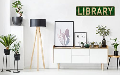 Library Metal Street Sign, Book Lovers, Bookworm, Reading, She Shack (4" x 16") - color: Library