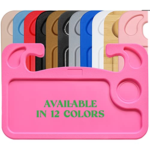 lebogner Steering Wheel Tray, Car Tray for Eating, Hook On Steering Wheel Desk for Food, Laptop and Car Accessories, Car Road Trip Must Haves Gadgets Car Table (Dark Pink) - color: Dark Pink