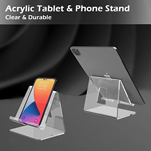 Kamehame Acrylic Desk Tablet Stand - Clear iPad & Galaxy Tab Stand (4-13 inches)