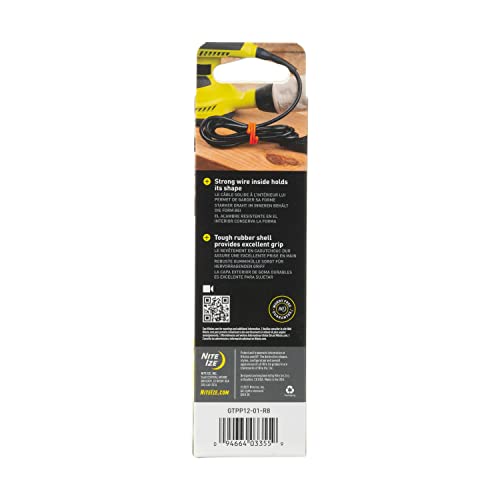 Nite Ize Gear Tie Original ProPacks - Reusable Rubber Twist Ties for Indoor & Outdoor Use - Bendable Wire Interior - Durable Rubber Exterior - Secure Grip - Black, 12" (12 Pack) - size: 12" - 12 Pack