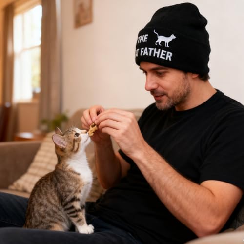 Funny Socks Cool Valentines Day Gifts for Him Men Boys Husband Boyfriend Dad Brother Cotton Comfort Birtday Gifts - color: Black Cat Owner's Hat and Socks